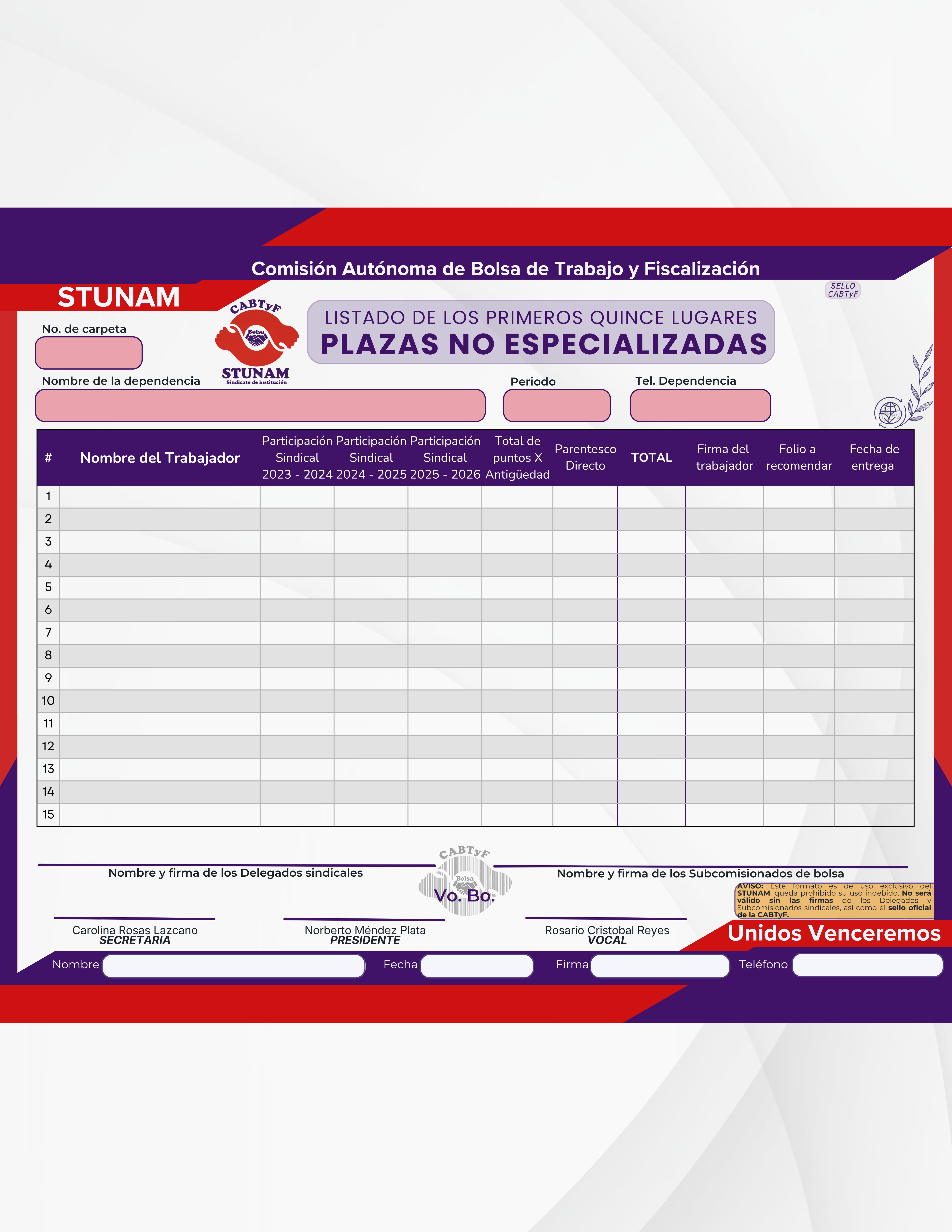 Miniatura de Listado Plazas NO especializadas